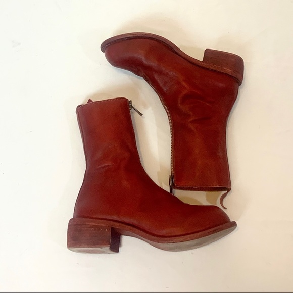 SOLD Guidi PL2 Red Horse Leather Zip Ankle Boots - Picture 11 of 13